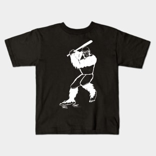 Bigfoot Baseball Player Kids T-Shirt